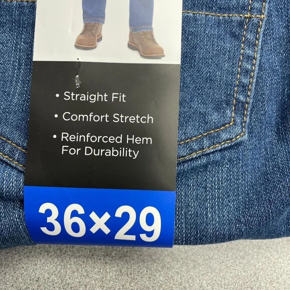 Kirkland Signature Men's 36x29 Straight Fit Comfort Stretch Jeans Blue N0245